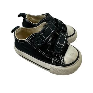 Converse Chuck Taylor Easy On Black Low Top Sneaker Hook & Loop Toddler Size 2